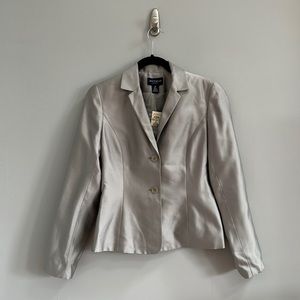NWT Vintage Silver Silk Ann Taylor Blazer